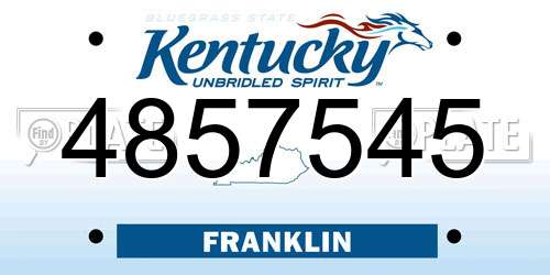 4857545 Kentucky License Plate