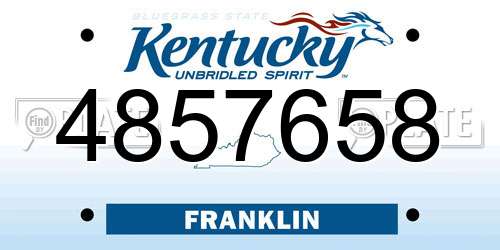 4857658 Kentucky License Plate