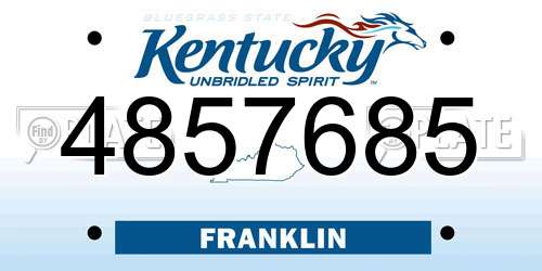 4857685 Kentucky License Plate