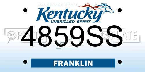 4859SS Kentucky License Plate