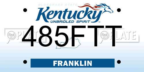 485FTT Kentucky License Plate