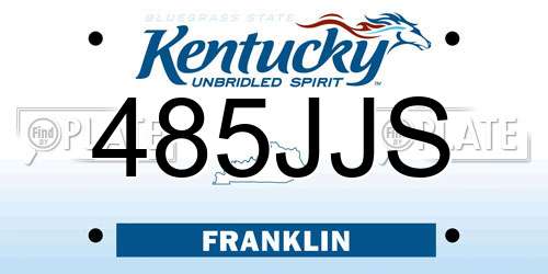 485JJS Kentucky License Plate