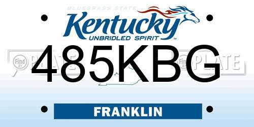 485KBG Kentucky License Plate