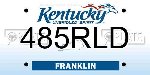 485RLD Kentucky License Plate