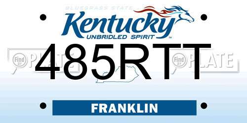 485RTT Kentucky License Plate