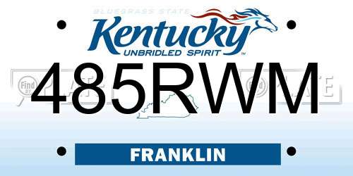 485RWM Kentucky License Plate