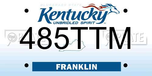 485TTM Kentucky License Plate