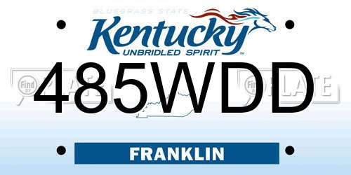 485WDD Kentucky License Plate