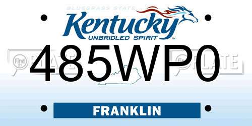 485WP0 Kentucky License Plate