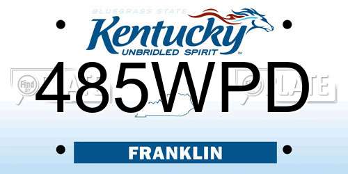 485WPD Kentucky License Plate