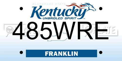 485WRE Kentucky License Plate