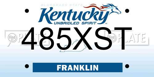 485XST Kentucky License Plate
