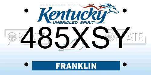 485XSY Kentucky License Plate