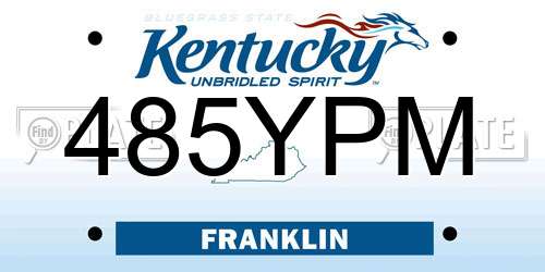 485YPM Kentucky License Plate