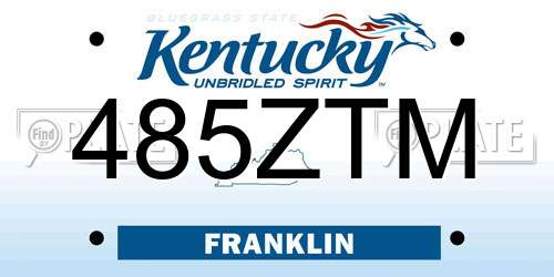485ZTM Kentucky License Plate