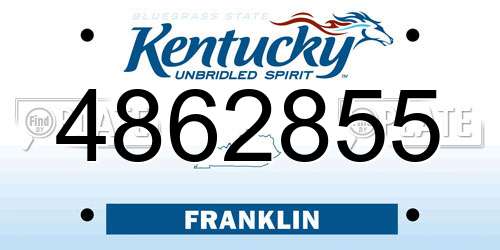 4862855 Kentucky License Plate