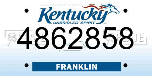 4862858 Kentucky License Plate