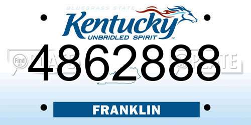 4862888 Kentucky License Plate