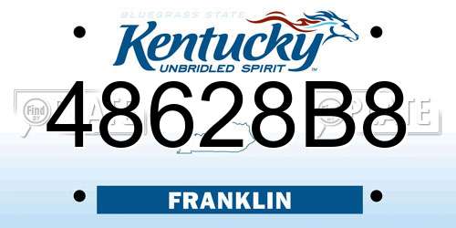 48628B8 Kentucky License Plate