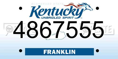 4867555 Kentucky License Plate