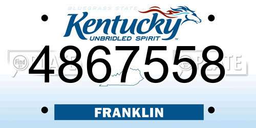 4867558 Kentucky License Plate