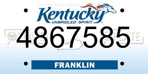 4867585 Kentucky License Plate