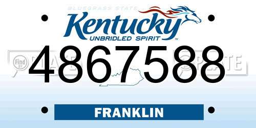 4867588 Kentucky License Plate