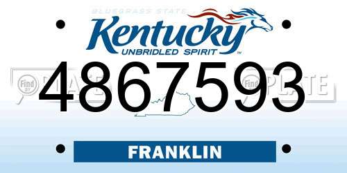 4867593 Kentucky License Plate