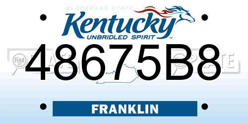 48675B8 Kentucky License Plate