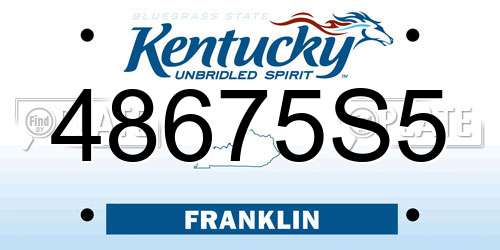 48675S5 Kentucky License Plate