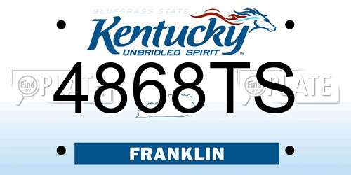 4868TS Kentucky License Plate