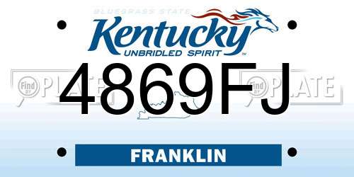 4869FJ Kentucky License Plate
