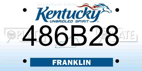 486B28 Kentucky License Plate