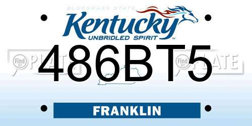486BT5 Kentucky License Plate