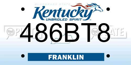 486BT8 Kentucky License Plate