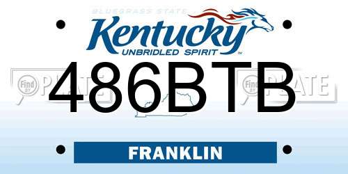 486BTB Kentucky License Plate