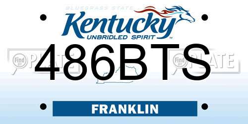 486BTS Kentucky License Plate