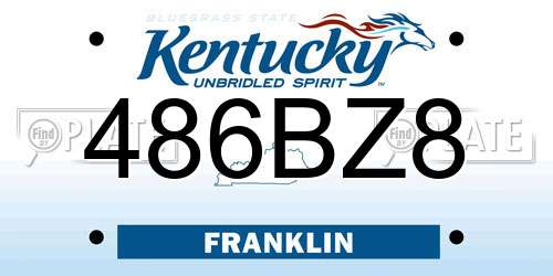 486BZ8 Kentucky License Plate