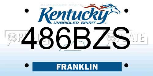486BZS Kentucky License Plate