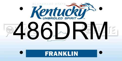 486DRM Kentucky License Plate