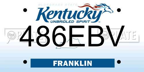 486EBV Kentucky License Plate