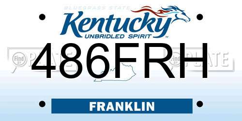 486FRH Kentucky License Plate