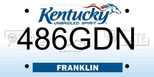 486GDN Kentucky License Plate