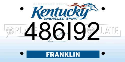 486I92 Kentucky License Plate