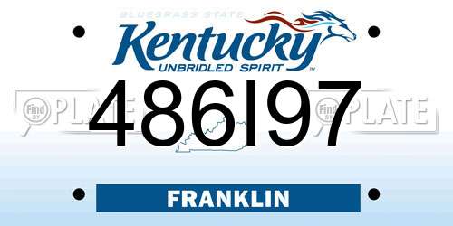 486I97 Kentucky License Plate
