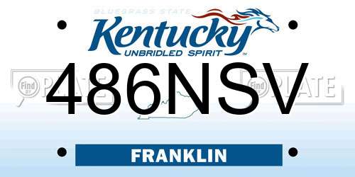 486NSV Kentucky License Plate