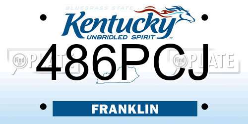 486PCJ Kentucky License Plate