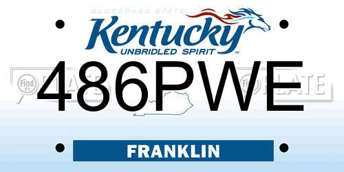 486PWE Kentucky License Plate