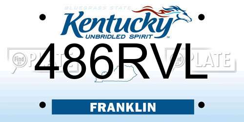 486RVL Kentucky License Plate