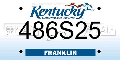 486S25 Kentucky License Plate